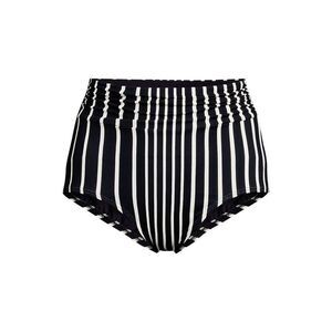 Land's End Plus natural waist full coverage swim bottoms black egret stripe 18W